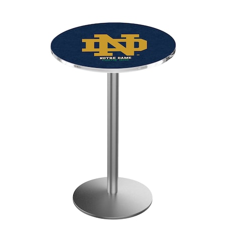 Holland Bar Stool Co 42" Stainless Steel Notre Dame (ND) Pub Table, 36" dia. Top L214S4236ND-ND